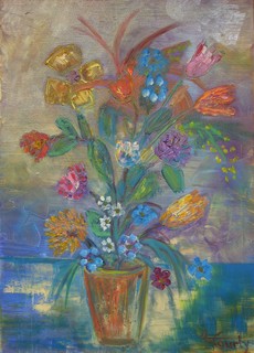 Bouquet ancien : peinture à l`huile sur toile 70 x 50 cm - Avril 2013