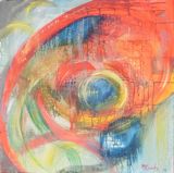 Oeil du requin: peinture acrylique sur toile 80 cm x 80 cm