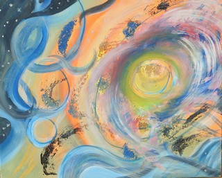 Supernova: peinture acrylique sur toile 73 cm x 60 cm